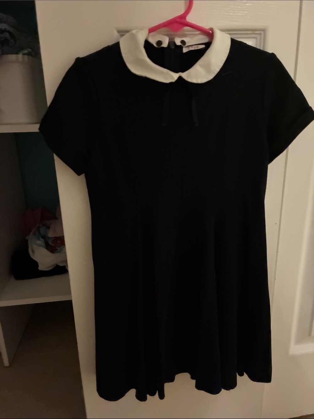 Il Gufo Black Dress with White Peter Pan Collar Wednesday Adam’s style dress.